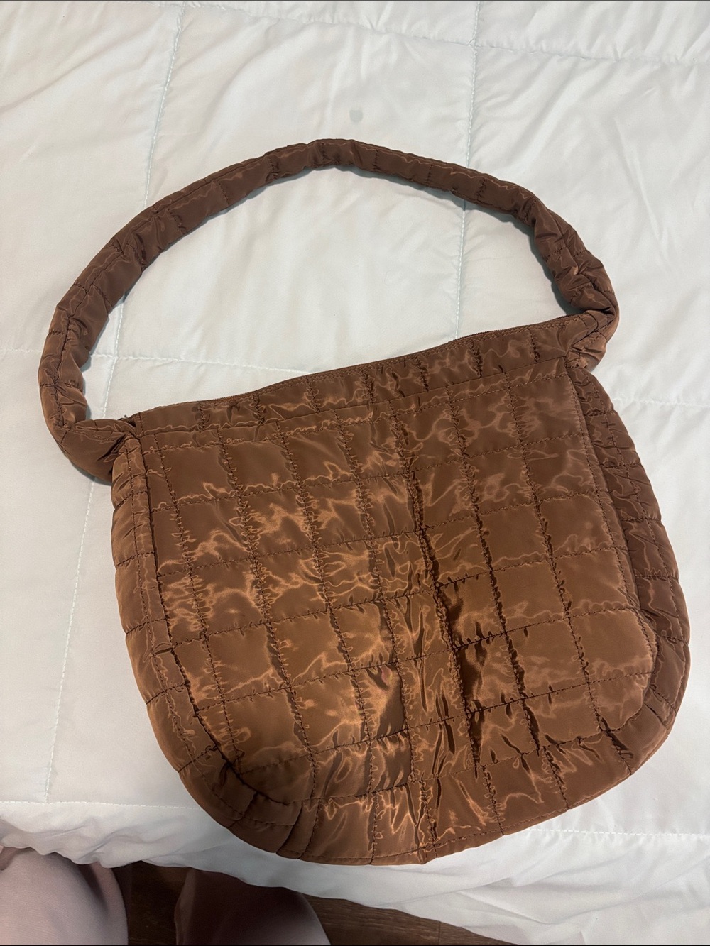 Quilted Brown big tote Bag